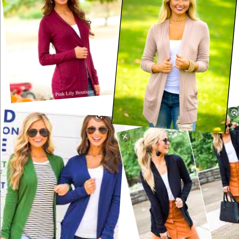 Pink Lily Cardigan Lot - Medium